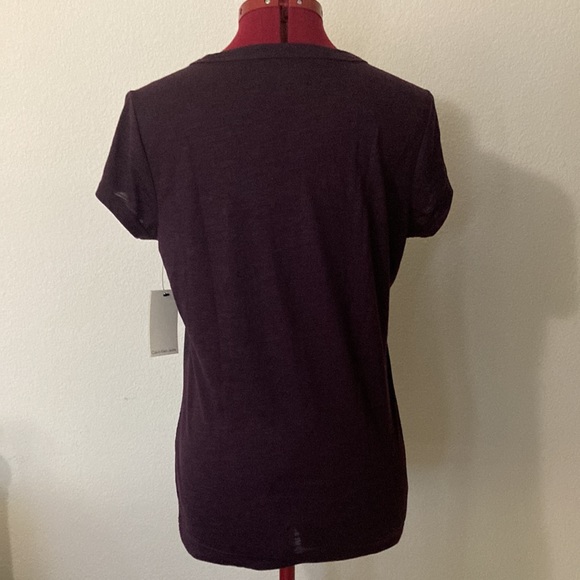Calvin Klein textured plum color blouse with cap sleeves size M made in Jordan - Picture 2 of 8